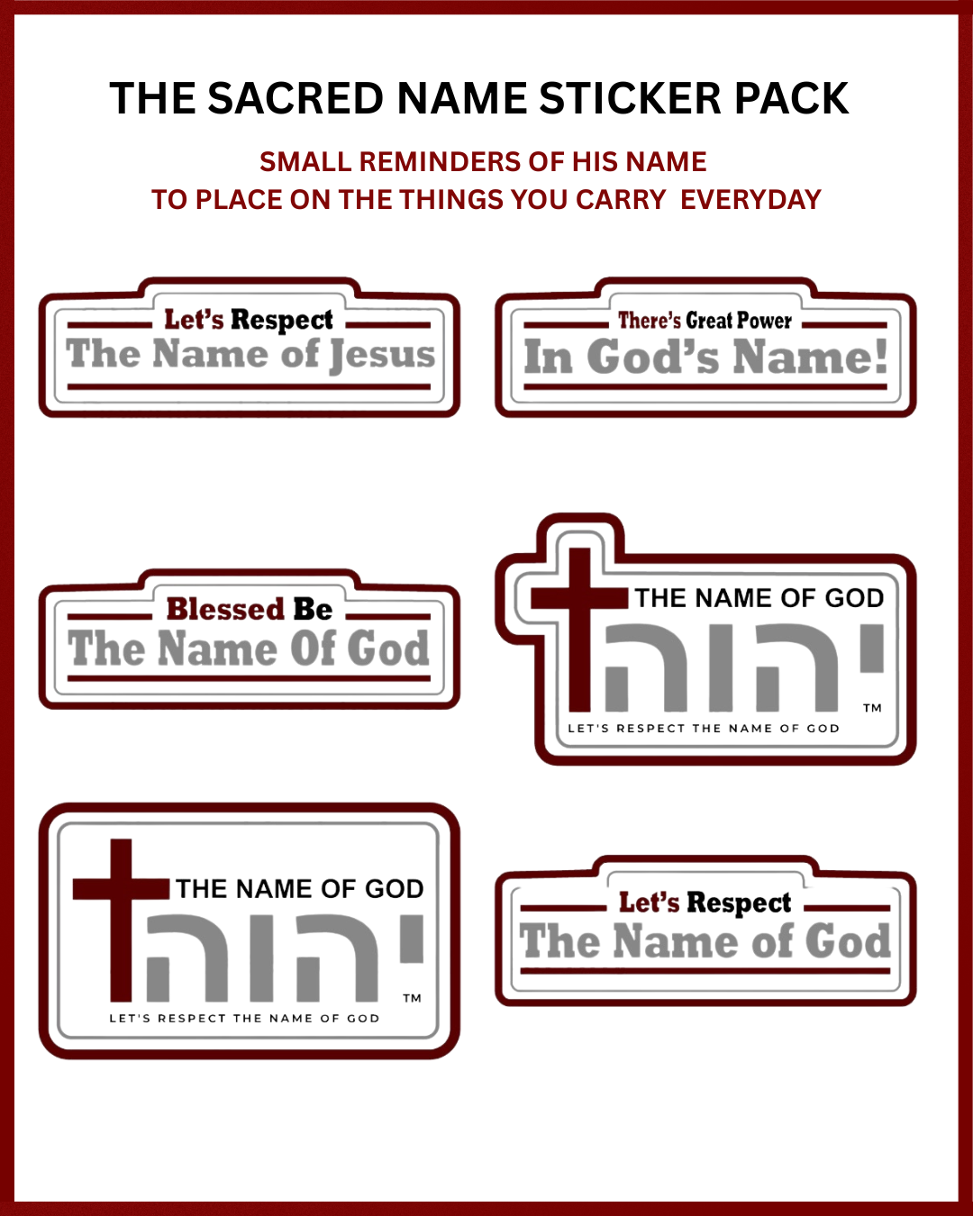 The Sacred Name - Sticker Pack